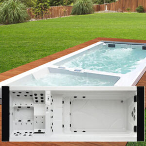 Basen ogrodowy Elegant III z przeciwprądem i strefą SPA